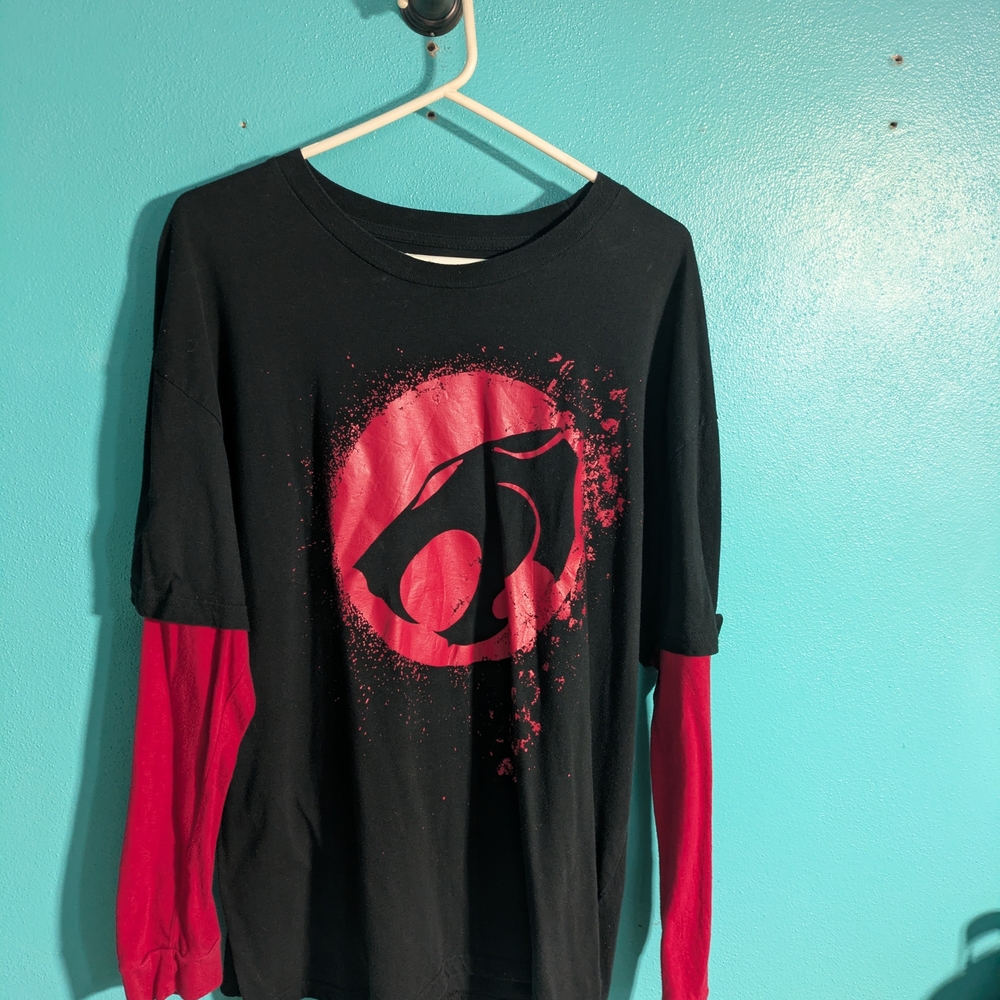 Thundercarts Men's Tshirt Long Sleeve - Black/Red - XXL‎